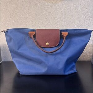 Longchamp Le Pliage Original Top Handle Tote Bag Medium Blue